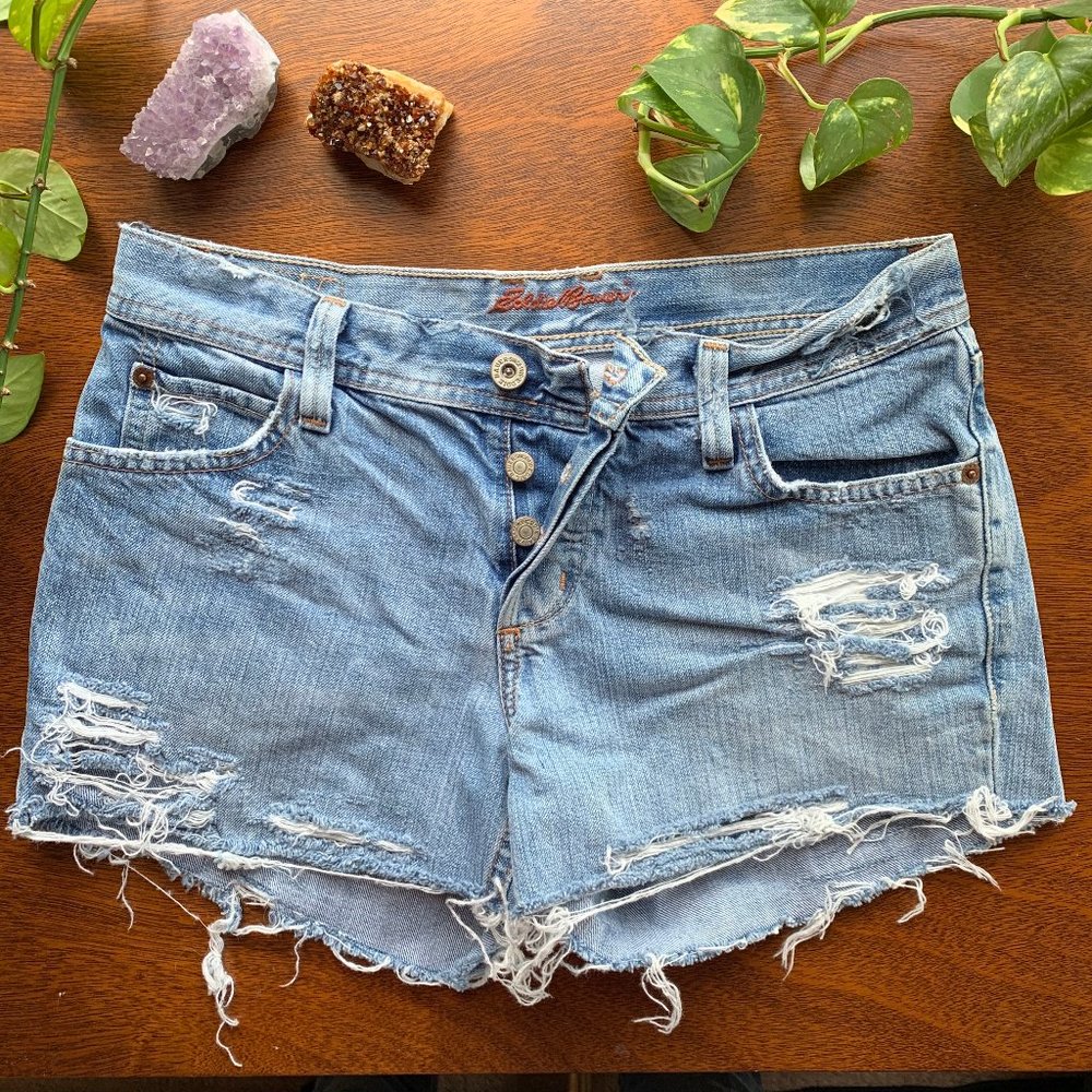 Eddie Bauer Cut off Distressed Denim Shorts